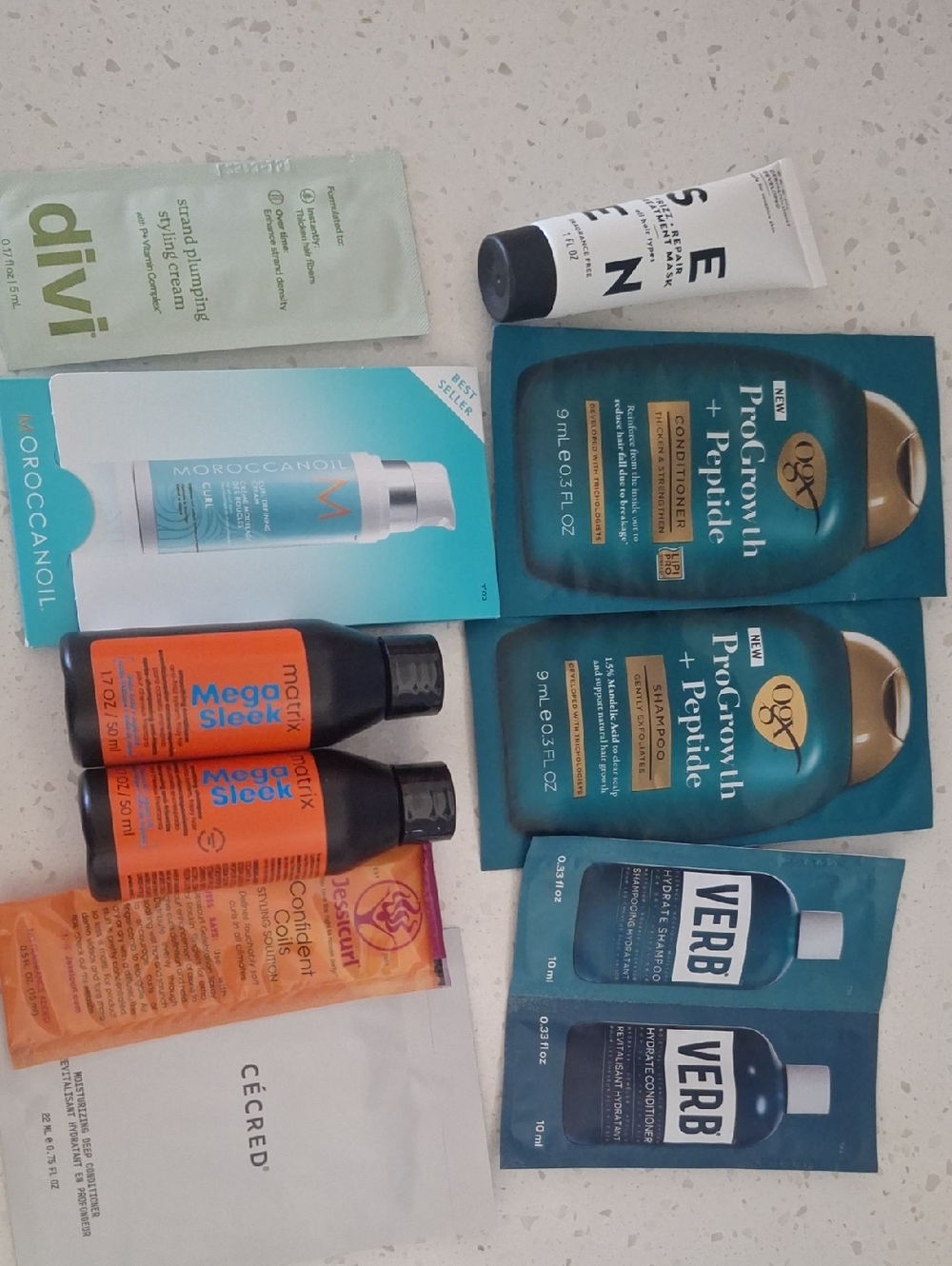 Assorted Hair Care Sample Pack - OGX, Verb, Moroccanoil Colors